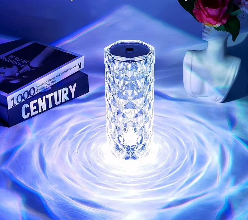 Lámpara Cristal Light Luxury 16 Colores - Sensible al Tacto + Control Remoto